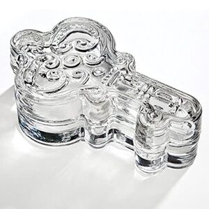 Studio Silversmiths Key Cut Crystal Jewelry Trinket Storage Box Clear Crystal